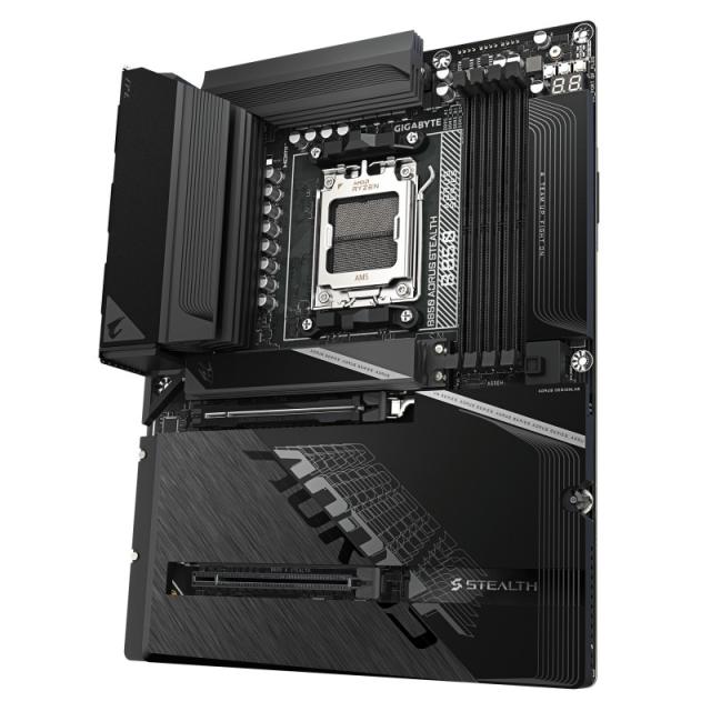 GIGABYTE - B850 AORUS STEALTH Placa Base – CPUs AMD Ryzen Serie 9000, VRM digital de 14+2+2 fases, hasta 8200 MHz DDR5 (O.C.), 2