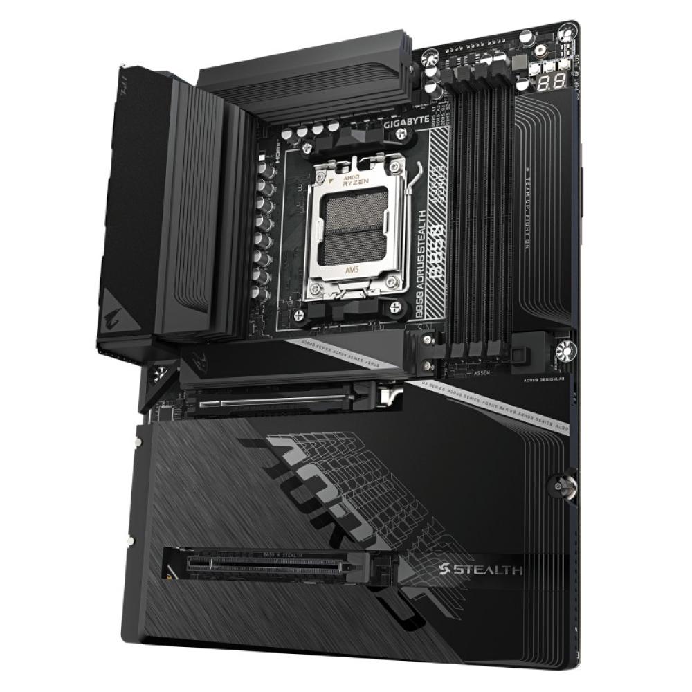 GIGABYTE - B850 AORUS STEALTH Placa Base – CPUs AMD Ryzen Serie 9000, VRM digital de 14+2+2 fases, hasta 8200 MHz DDR5 (O.C.), 2