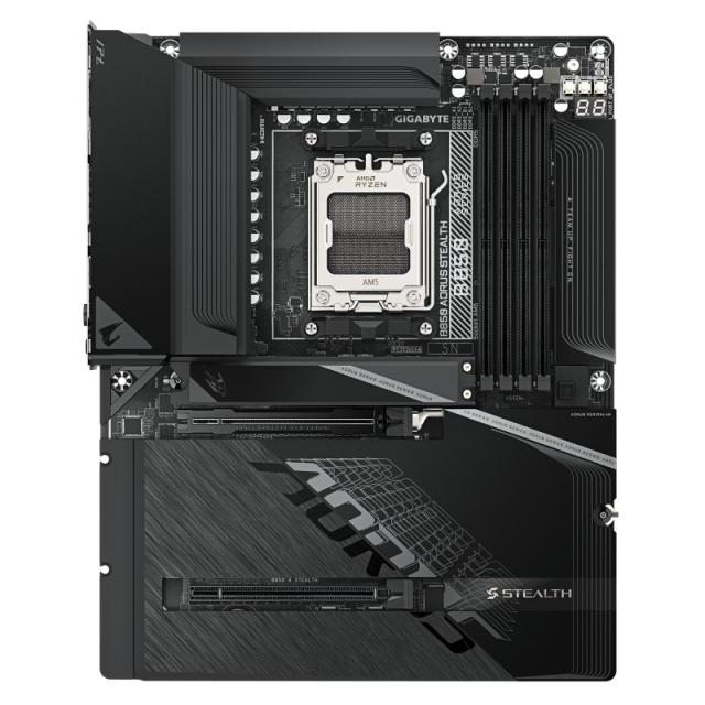GIGABYTE - B850 AORUS STEALTH Placa Base – CPUs AMD Ryzen Serie 9000, VRM digital de 14+2+2 fases, hasta 8200 MHz DDR5 (O.C.), 2