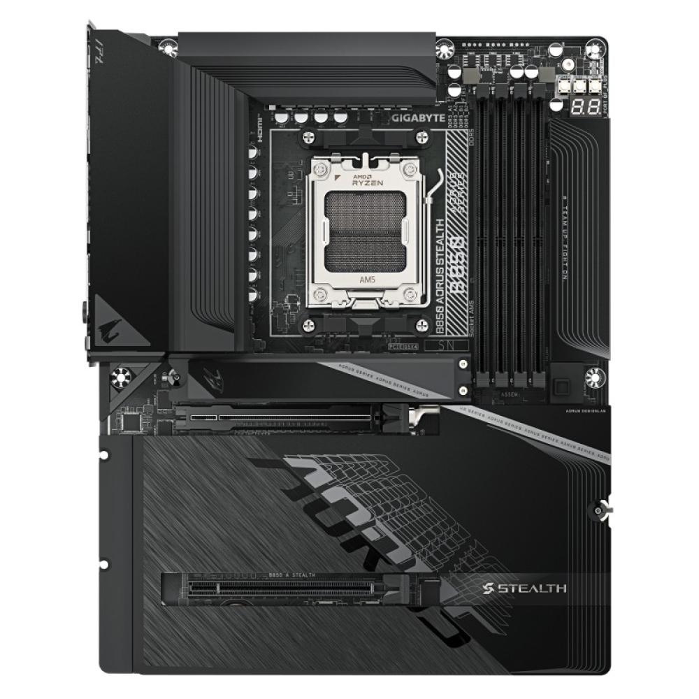 GIGABYTE - B850 AORUS STEALTH Placa Base – CPUs AMD Ryzen Serie 9000, VRM digital de 14+2+2 fases, hasta 8200 MHz DDR5 (O.C.), 2