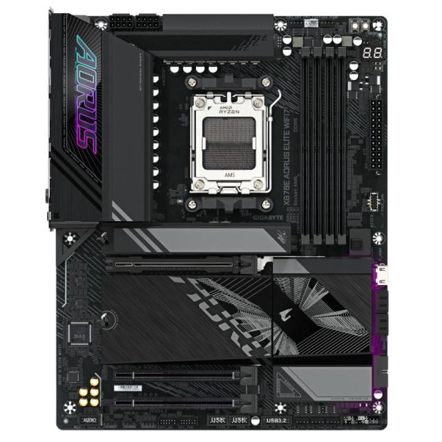 GIGABYTE - X870E AORUS ELITE WIFI7 Placa Base - Compatible con CPUs AMD Ryzen 9000, 16+2+2 fases VRM digitales, hasta 8000Hz DDR