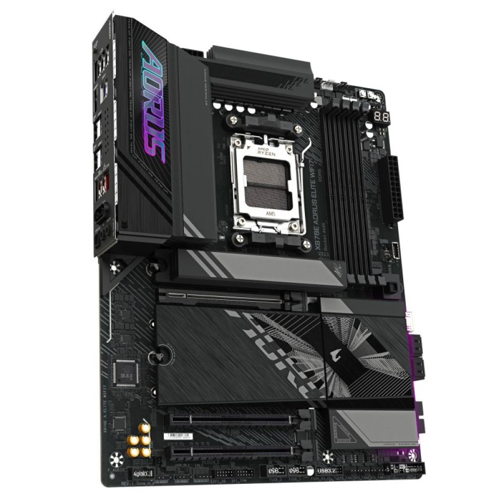 GIGABYTE - X870E AORUS ELITE WIFI7 Placa Base - Compatible con CPUs AMD Ryzen 9000, 16+2+2 fases VRM digitales, hasta 8000Hz DDR
