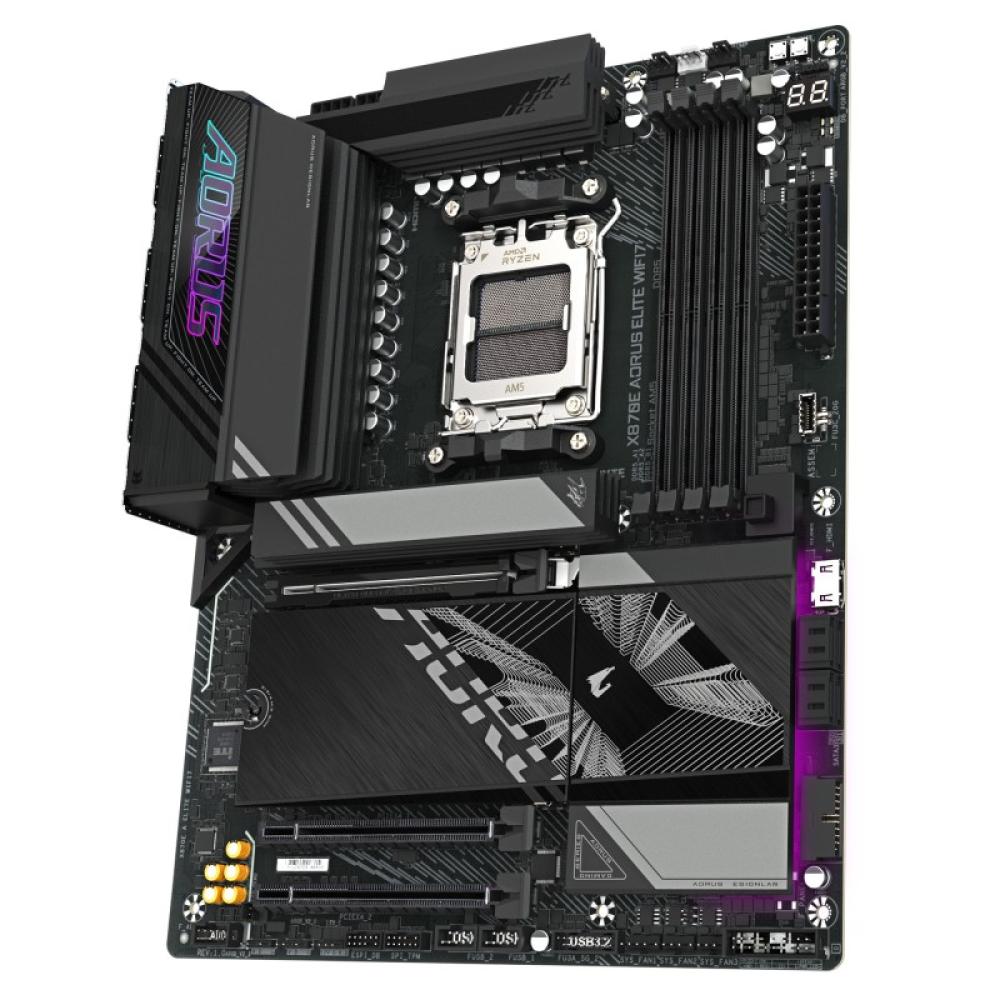 GIGABYTE - X870E AORUS ELITE WIFI7 Placa Base - Compatible con CPUs AMD Ryzen 9000, 16+2+2 fases VRM digitales, hasta 8000Hz DDR