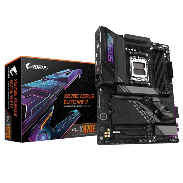 GIGABYTE - X870E AORUS ELITE WIFI7 Placa Base - Compatible con CPUs AMD Ryzen 9000, 16+2+2 fases VRM digitales, hasta 8000Hz DDR