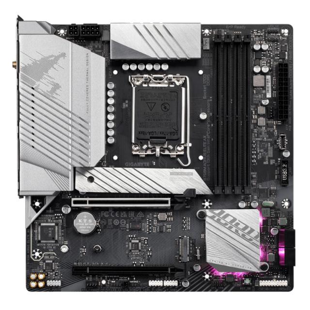 GIGABYTE - B760M AORUS ELITE AX Placa Base - Compatible con procesadores Intel Core de 14ª generación, VRM digital de 12*+1+1 fa