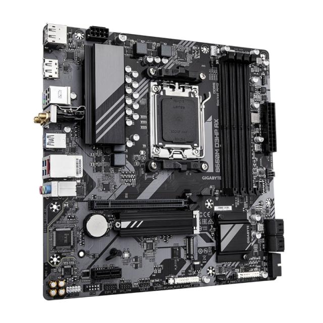 GIGABYTE - B650M D3HP AX Placa base - AMD Ryzen serie 9000, VRM de 5+2+2 fases, hasta 8000 MHz DDR5 (OC), 2xPCIe 4.0 M.2, WIFI 6
