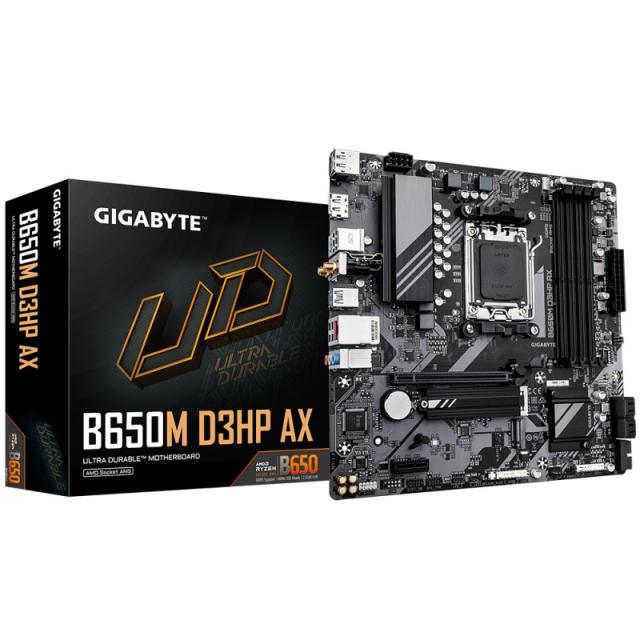 GIGABYTE - B650M D3HP AX Placa base - AMD Ryzen serie 9000, VRM de 5+2+2 fases, hasta 8000 MHz DDR5 (OC), 2xPCIe 4.0 M.2, WIFI 6