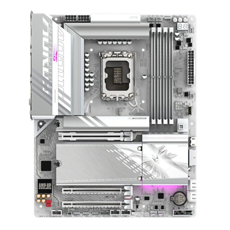 GIGABYTE - Placa base Z890 AORUS ELITE WIFI7 ICE - Compatible con CPUs Intel Core Ultra (Serie 2), VRM de 16+1+2 fases, hasta 88