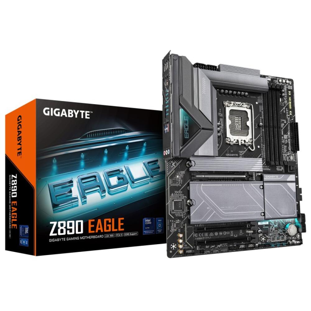 GIGABYTE - Z890 EAGLE Placa Base - Compatible con CPUs Intel Core Ultra (Serie 2), VRM de 14+1+2 fases, hasta 8800MHz DDR5 (OC),