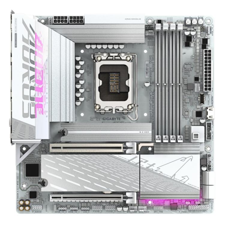GIGABYTE - B860M AORUS ELITE WF6E ICE Placa base - CPUs Intel Core Ultra, VRM de 12+1+2+1 fases, hasta 9200MHz DDR5, 1xPCIe 5.0