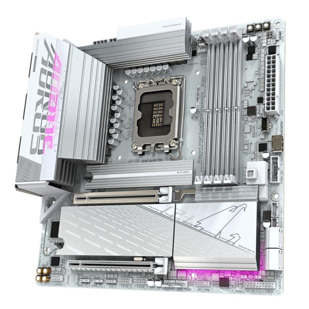 GIGABYTE - B860M AORUS ELITE WF6E ICE Placa base - CPUs Intel Core Ultra, VRM de 12+1+2+1 fases, hasta 9200MHz DDR5, 1xPCIe 5.0