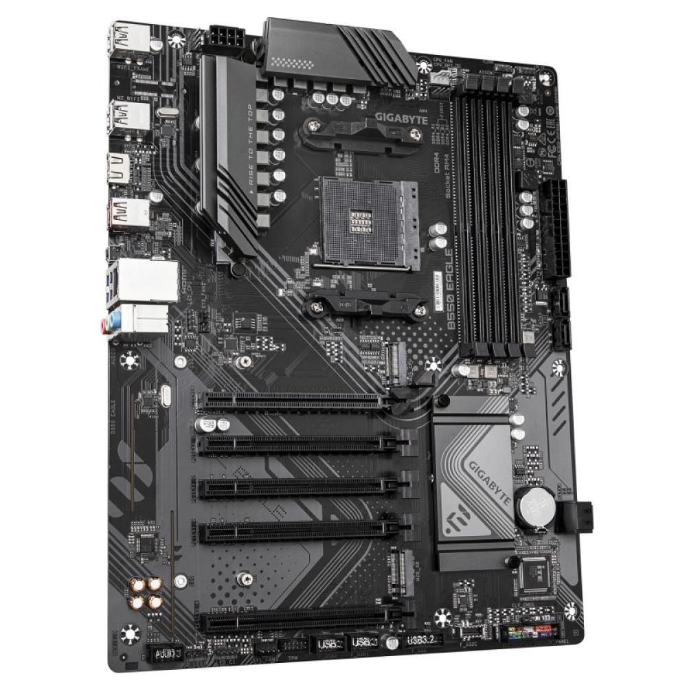 GIGABYTE - B550 EAGLE Placa base - Procesadores AMD Ryzen serie 5000 G, VRM de 10+3+1 fases, hasta 3200 MHz DDR4, 1xPCIe 4.0 + 1
