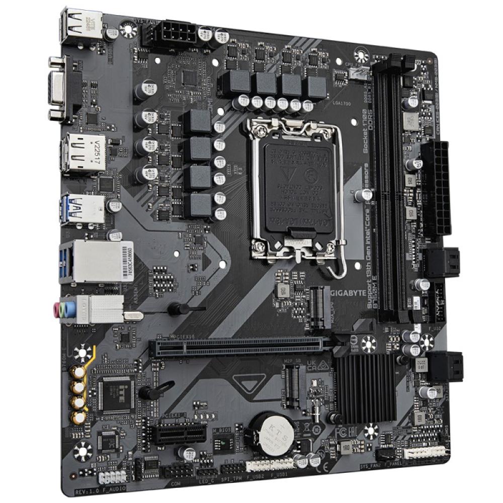 GIGABYTE - B760M E Placa base - Compatible con procesadores Intel Core 14ª generación, VRM de 6+1+1 fases, hasta 7200 MHz DDR5 (