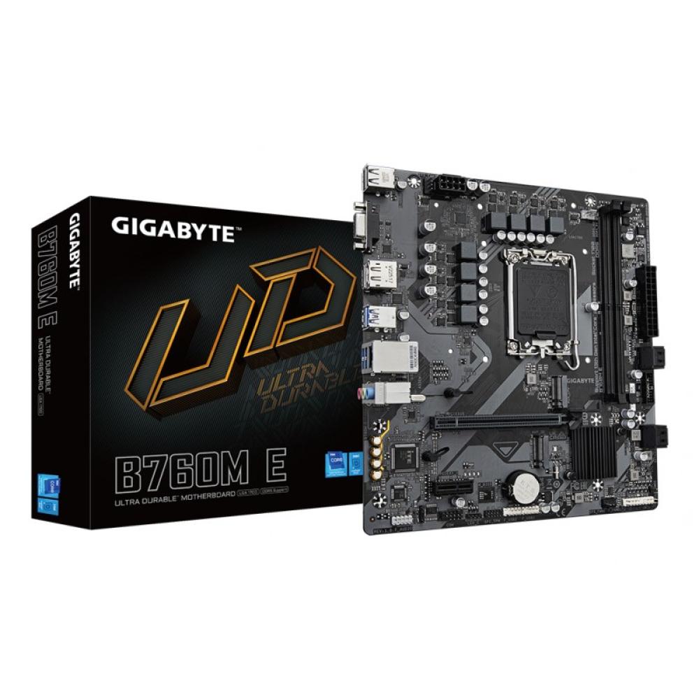 GIGABYTE - B760M E Placa base - Compatible con procesadores Intel Core 14ª generación, VRM de 6+1+1 fases, hasta 7200 MHz DDR5 (