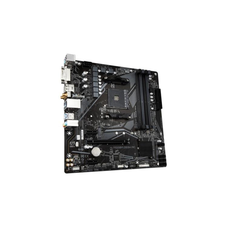 GIGABYTE - A520M DS3H AC Placa Base - Procesadores AMD Ryzen Serie 5000, VRM de 5+3 fases, hasta 4733 MHz DDR5 (OC), 1xPCIe 3.0