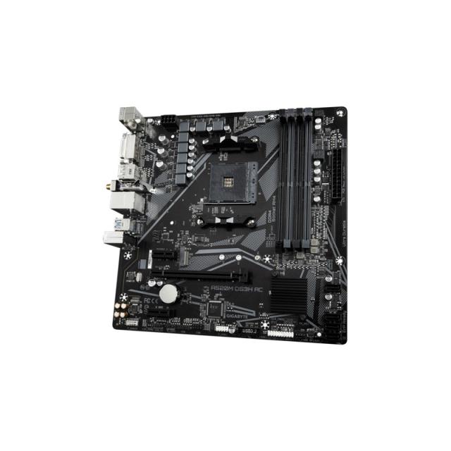 GIGABYTE - A520M DS3H AC Placa Base - Procesadores AMD Ryzen Serie 5000, VRM de 5+3 fases, hasta 4733 MHz DDR5 (OC), 1xPCIe 3.0