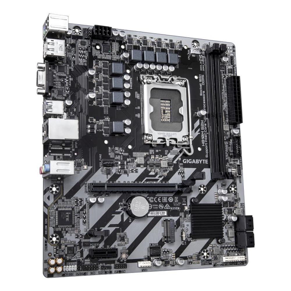 GIGABYTE - H810M S2H Placa base - Procesadores Intel Core Ultra (Serie 2), VRM de 4+1+2 fases, hasta 6400 MHz DDR5, 1xPCIe 4.0 M