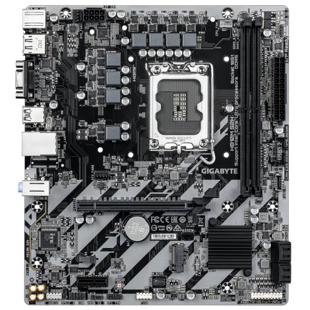 GIGABYTE - H810M S2H Placa base - Procesadores Intel Core Ultra (Serie 2), VRM de 4+1+2 fases, hasta 6400 MHz DDR5, 1xPCIe 4.0 M