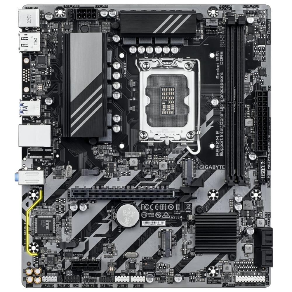 GIGABYTE - B860M E Placa Base - Procesadores Intel Core Ultra Series, VRM de 4+1+2 fases, hasta 8800MHz DDR5 (O.C), 2xPCIe 4.0 M