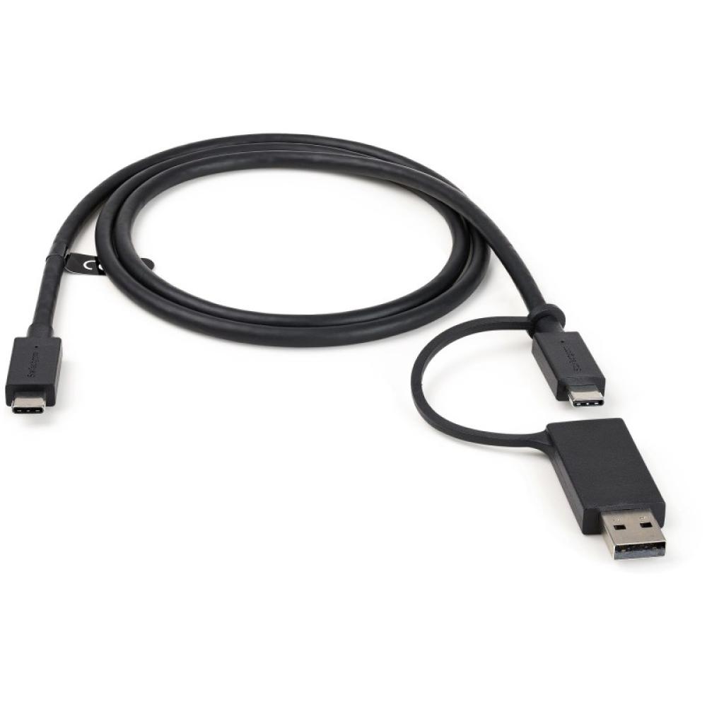 StarTech.com - Cable USB-C de 1m con Llave Adaptador (Dongle) a USB-A - Cable Híbrido USB Tipo C a USBC (10Gbps y PD de 100W) o
