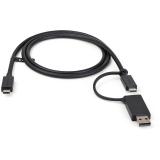 StarTech.com - Cable USB-C de 1m con Llave Adaptador (Dongle) a USB-A - Cable Híbrido USB Tipo C a USBC (10Gbps y PD de 100W) o