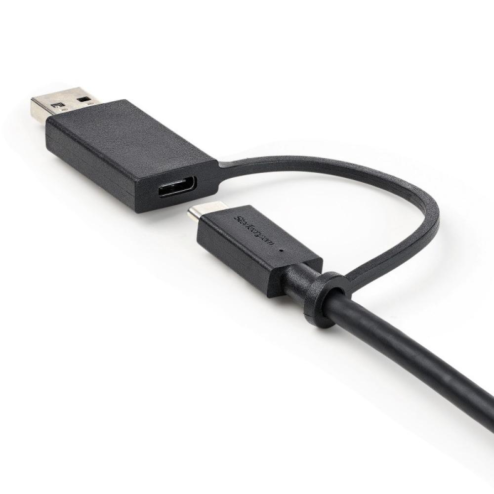 StarTech.com - Cable USB-C de 1m con Llave Adaptador (Dongle) a USB-A - Cable Híbrido USB Tipo C a USBC (10Gbps y PD de 100W) o