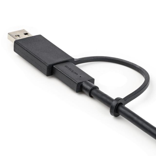 StarTech.com - Cable USB-C de 1m con Llave Adaptador (Dongle) a USB-A - Cable Híbrido USB Tipo C a USBC (10Gbps y PD de 100W) o