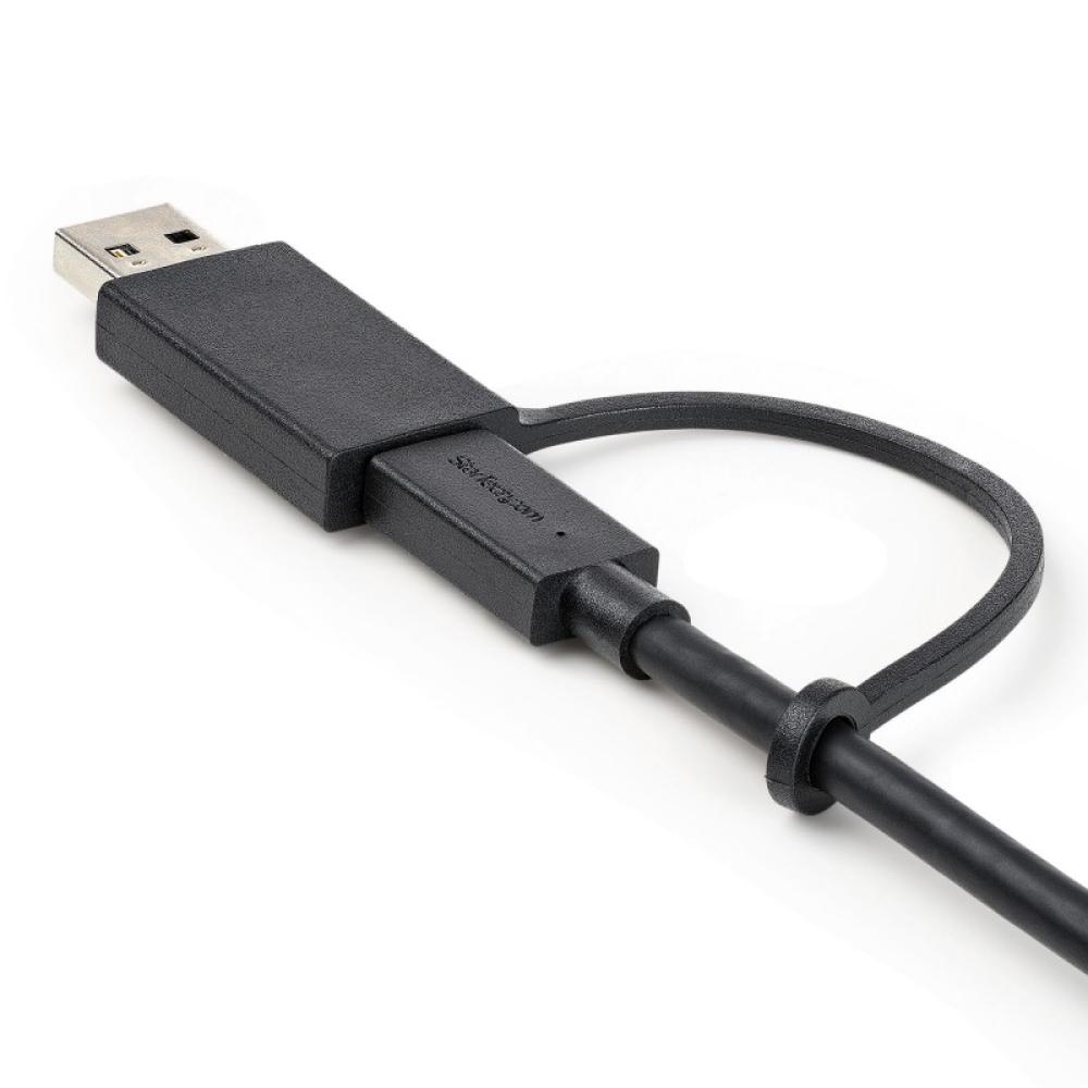 StarTech.com - Cable USB-C de 1m con Llave Adaptador (Dongle) a USB-A - Cable Híbrido USB Tipo C a USBC (10Gbps y PD de 100W) o