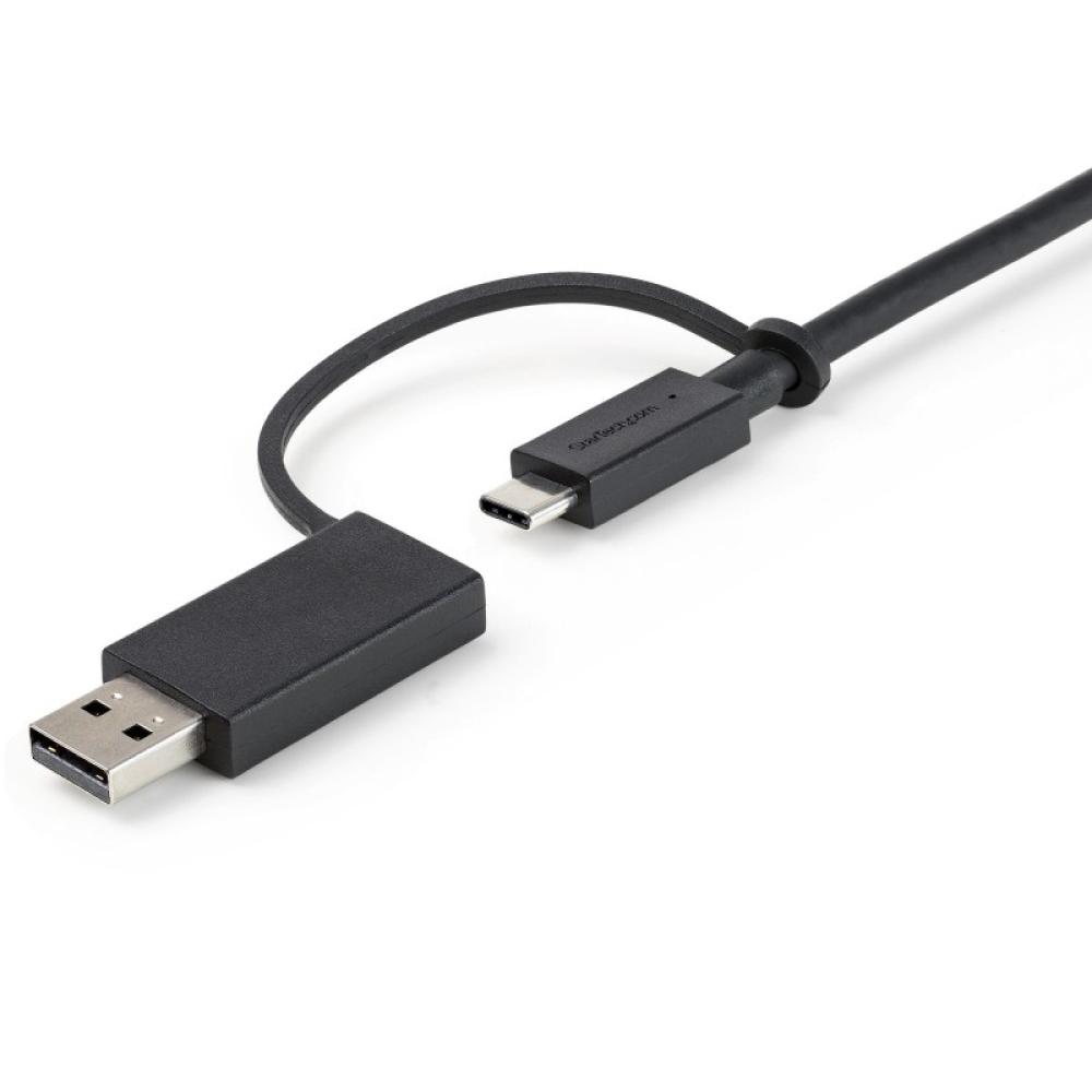 StarTech.com - Cable USB-C de 1m con Llave Adaptador (Dongle) a USB-A - Cable Híbrido USB Tipo C a USBC (10Gbps y PD de 100W) o