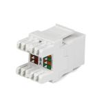 StarTech.com - Jack Conector de Pared Módulo Keystone RJ45 Hembra Cat6 de Red 180º - Blanco - Tipo 110