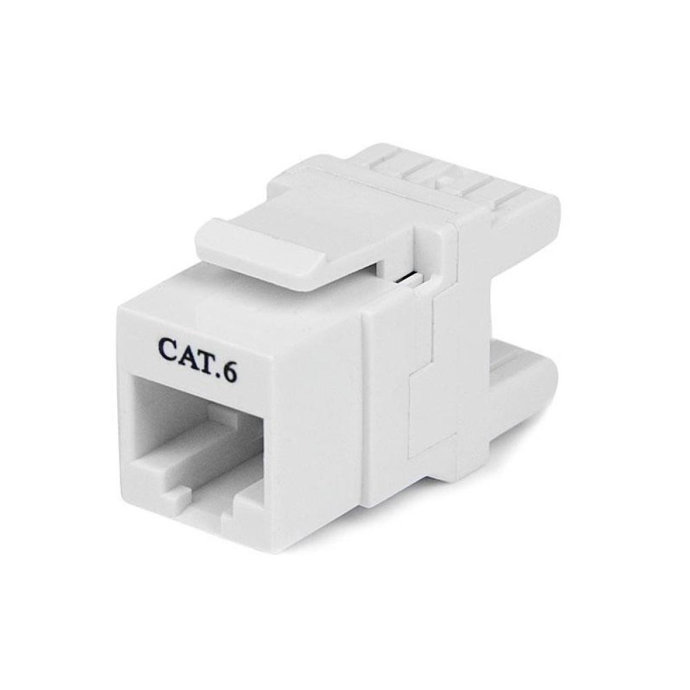StarTech.com - Jack Conector de Pared Módulo Keystone RJ45 Hembra Cat6 de Red 180º - Blanco - Tipo 110