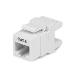 StarTech.com - Jack Conector de Pared Módulo Keystone RJ45 Hembra Cat6 de Red 180º - Blanco - Tipo 110