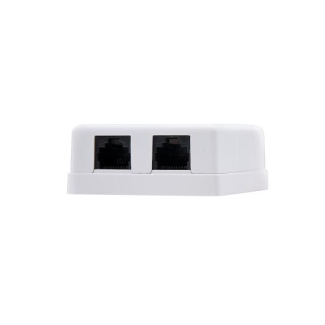 Nanocable - ROSETA DE SUPERFICIE PARA RJ45 CAT.6 2 TOMAS, BLANCO