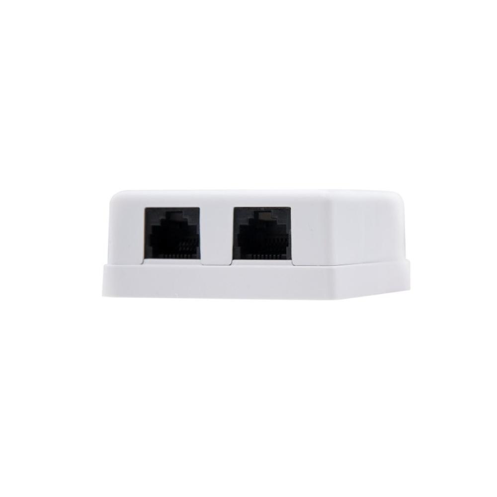 Nanocable - ROSETA DE SUPERFICIE PARA RJ45 CAT.6 2 TOMAS, BLANCO