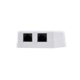 Nanocable - ROSETA DE SUPERFICIE PARA RJ45 CAT.6 2 TOMAS, BLANCO