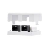 Nanocable - ROSETA DE SUPERFICIE PARA RJ45 CAT.6 2 TOMAS, BLANCO