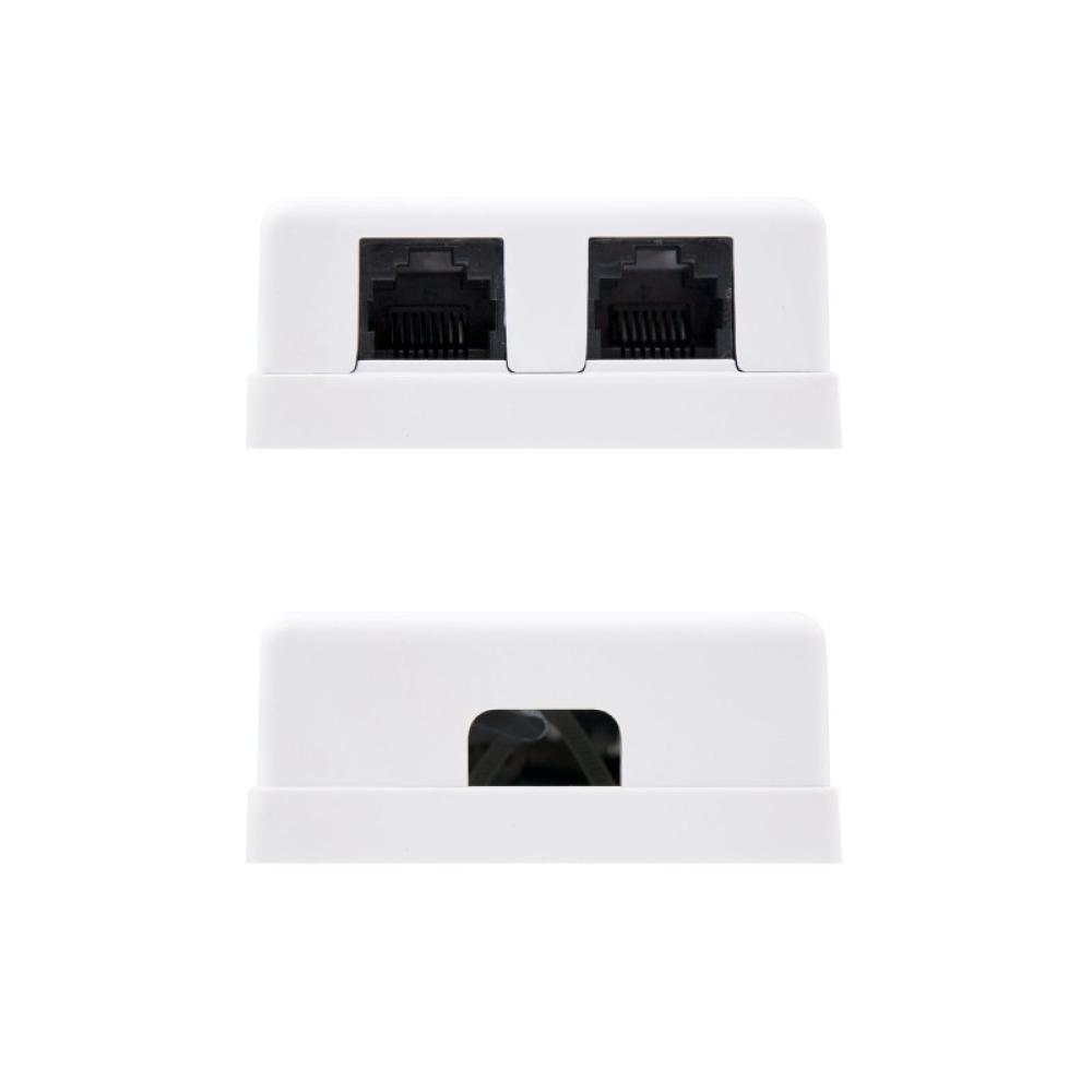 Nanocable - ROSETA DE SUPERFICIE PARA RJ45 CAT.6 2 TOMAS, BLANCO