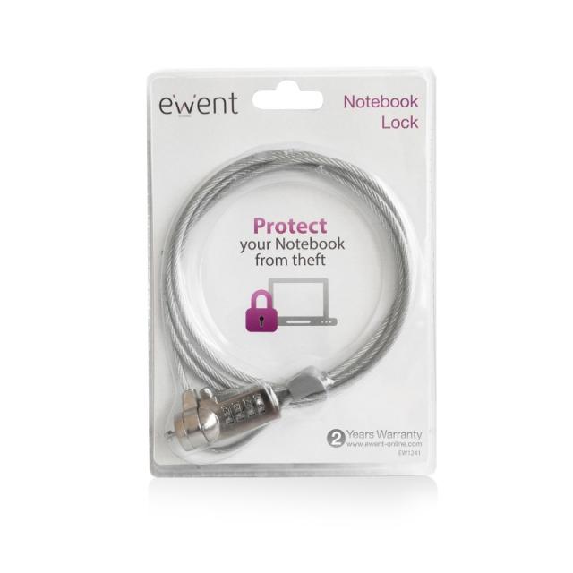Ewent - EW1241 cable antirrobo Plata 1,5 m