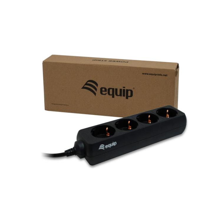 Equip - 333281 base múltiple 1,1 m 4 salidas AC Negro