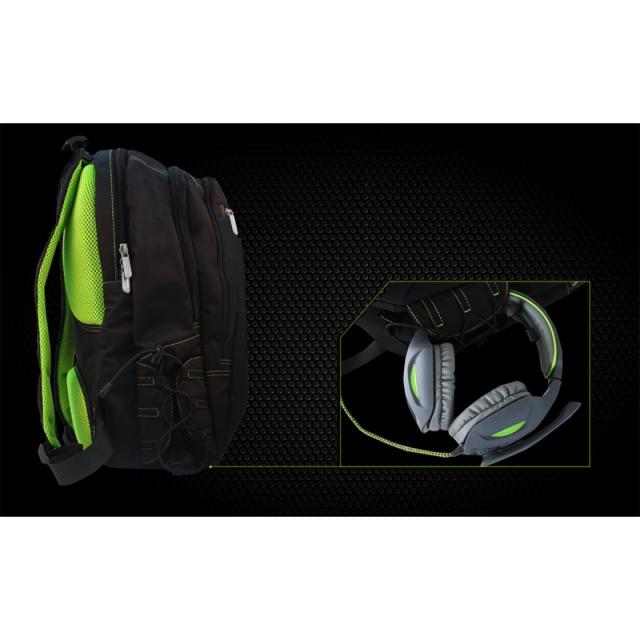 KeepOut - BK7G mochila Negro, Verde Nylon