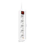 Ewent - EW3916 base múltiple 1,5 m 5 salidas AC Interior Blanco