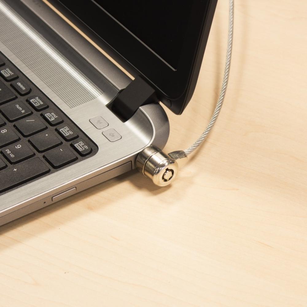 Ewent - EW1242 cable antirrobo Negro, Acero inoxidable 1,5 m