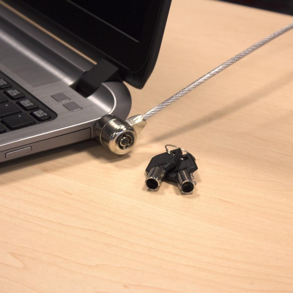 Ewent - EW1242 cable antirrobo Negro, Acero inoxidable 1,5 m