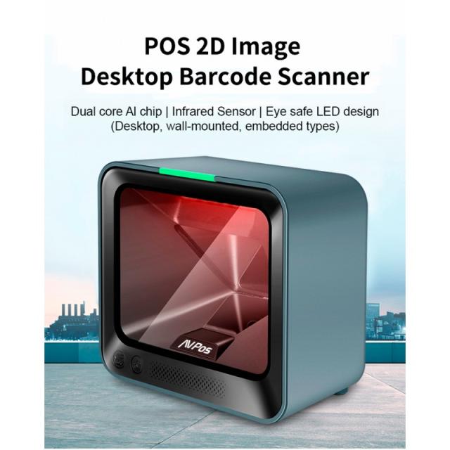 AVPos - AVP-BP760-2D lector de código de barras Lector de códigos de barras fijo 1D/2D CMOS Negro