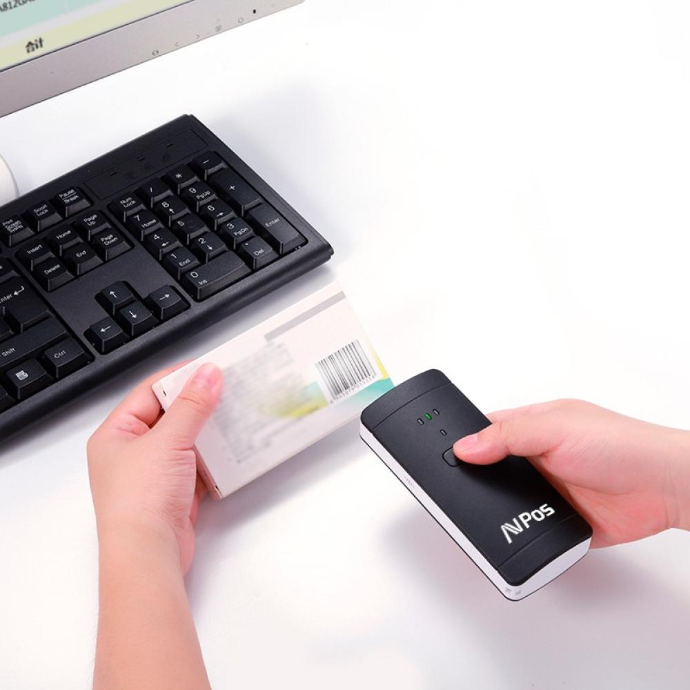 AVPos - AVP-BP200-2D lector de código de barras Lector de códigos de barras manos libres 1D/2D CMOS Negro, Gris claro