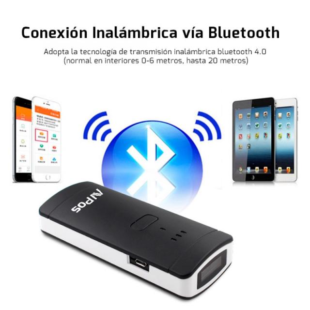 AVPos - AVP-BP200-2D lector de código de barras Lector de códigos de barras manos libres 1D/2D CMOS Negro, Gris claro