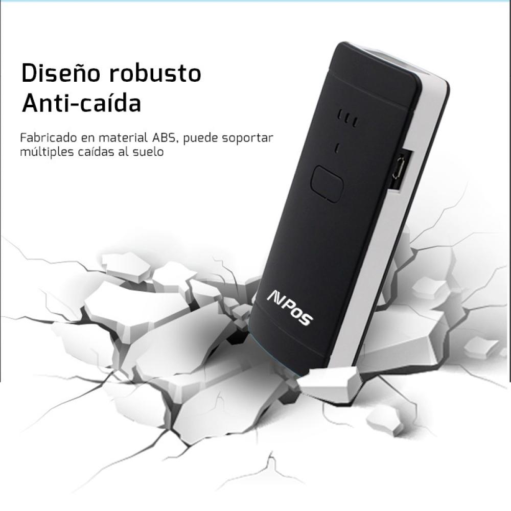 AVPos - AVP-BP200-2D lector de código de barras Lector de códigos de barras manos libres 1D/2D CMOS Negro, Gris claro