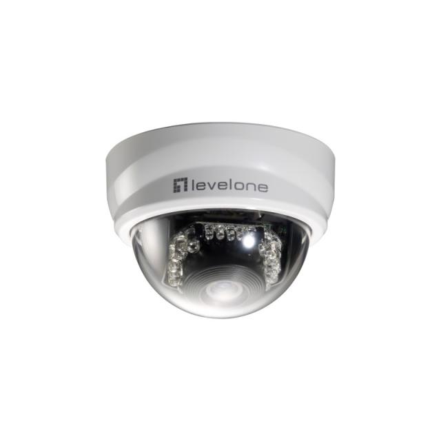 LevelOne - Cámara de red domo fijas, 2-Megapixel, 802.3af PoE, día/noche, indicadores LED IR