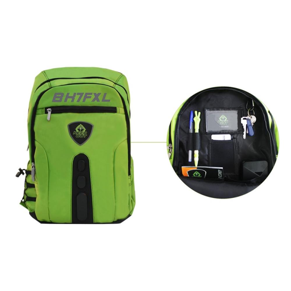 KeepOut - BK7F mochila Negro, Verde Imitación piel, Nylon - BK7FGXL