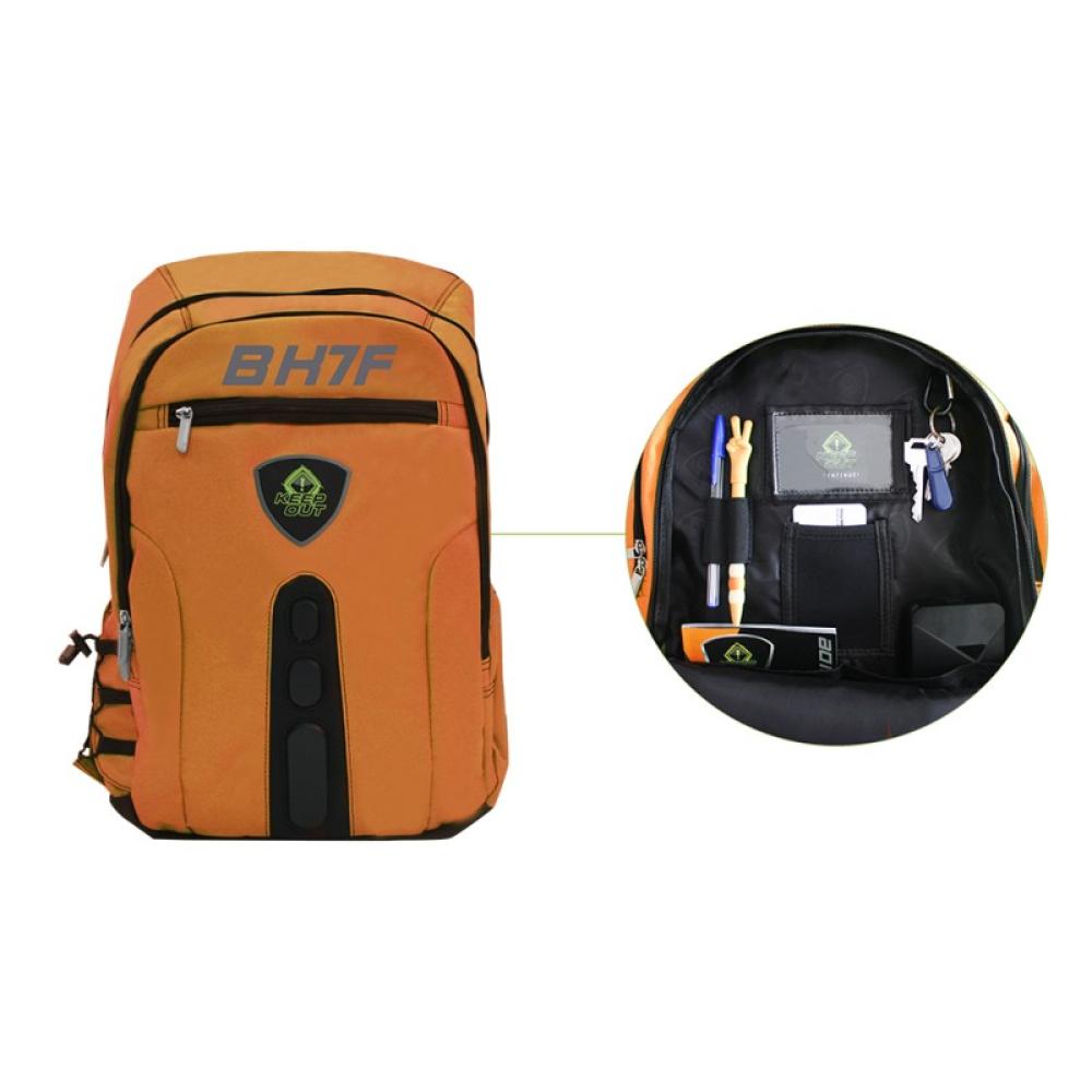 KeepOut - BK7F mochila Negro, Naranja Imitación piel, Nylon - BK7FO